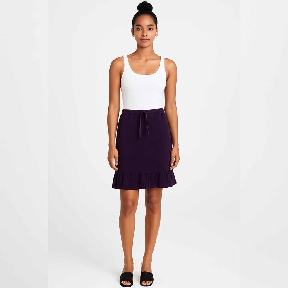 Boden Purple Corduroy Trumpet Ruffle Flare Skirt